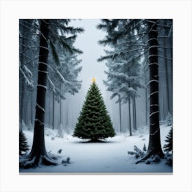 Christmas Tree In The Forest 94 Canvas Print