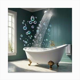 Bathroom With Bubbles Canvas Print