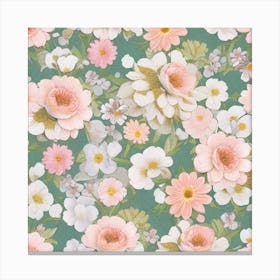 Pink And White Flowers Canvas Print