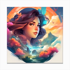 Girl In The Sky Canvas Print