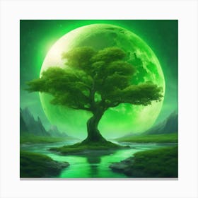 Tree In The Moonlight 2 Canvas Print