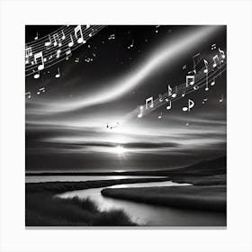 Music Notes In The Sky 5 Canvas Print