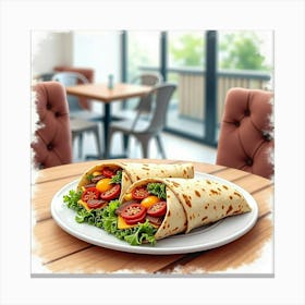 Burrito On A Plate Canvas Print