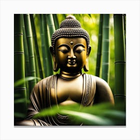 Buddha In The Bamboo Forest 1 Canvas Print