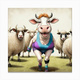 Running Cow Canvas Print