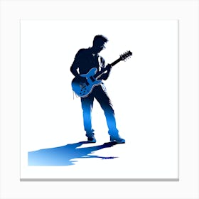 Silhouette Of A Guitar Player 2 Canvas Print