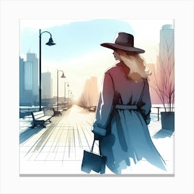 Woman In Hat 4 Canvas Print