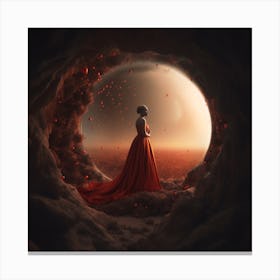 Woman In A Red Dress 2 Canvas Print