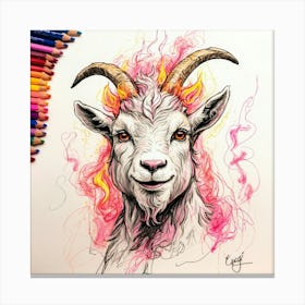 Goat With Horns 20 Canvas Print