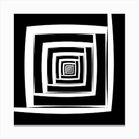 Abstract Black And White Square Pattern Canvas Print