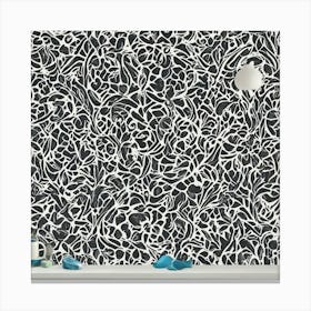 Abstract Black And White Wallpaper Canvas Print