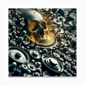 Skull Of Metal Canvas Print