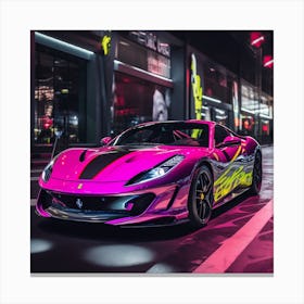 Ferrari neon style Canvas Print
