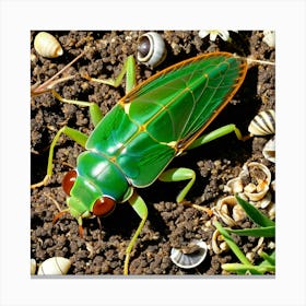 Green Grasshopper 2 Canvas Print