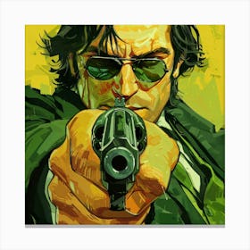 Man Holding A Gun Canvas Print