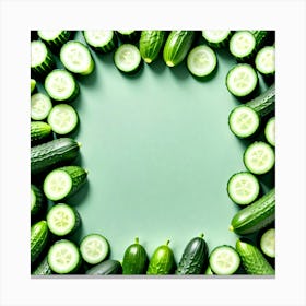 Cucumbers In A Frame 3 Canvas Print