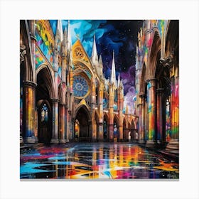 Cathedral At Night Canvas Print