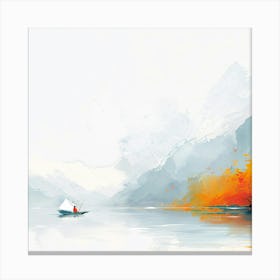 Boat On A Lake 1 Canvas Print