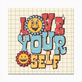 Love Yourself Retro Print Canvas Print