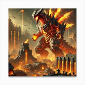 Ignis Rex Leading Assault Canvas Print