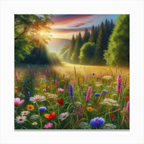 Wildflowers In The Meadow Canvas Print