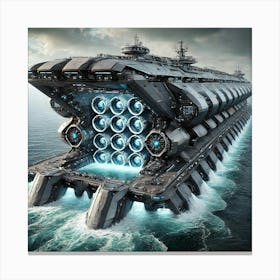 A High Tech, Sci Fi Scene Showing The Leviathan Ts Canvas Print