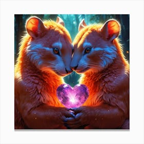 Love Glowing Love Element Animal 24 Canvas Print