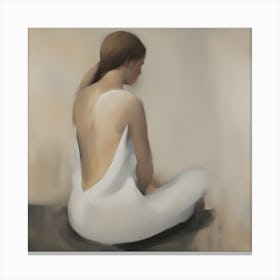 'The Back' Back View of a Woman Thinking Canvas Print