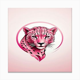 Default Minimalist Full Bodied Pink Cheetah Logo Design 3 Canvas Print