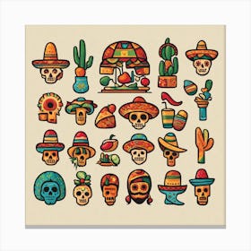 Day Of The Dead Skulls 10 Canvas Print