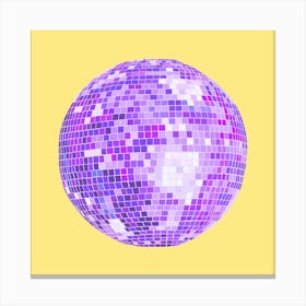 Purple Disco Ball Canvas Print