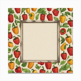 Frame With Peppers Canvas Print