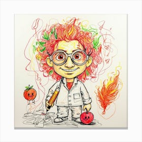 Scientist With A Pencil Canvas Print