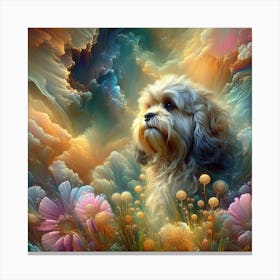 Dog In The Clouds Canvas Print