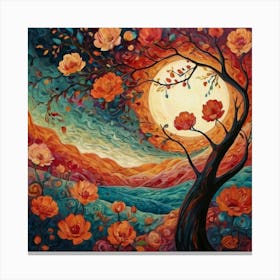 Tree Of Flowers Canvas Print