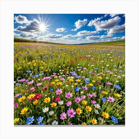 Wildflowers In The Meadow 4 Canvas Print