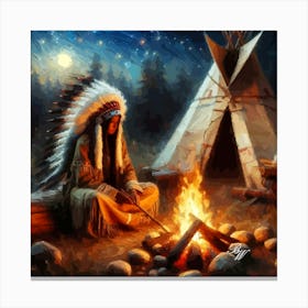 Indian Chief Painting Canvas Print