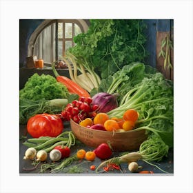 Vegetables In A Bowl Canvas Print