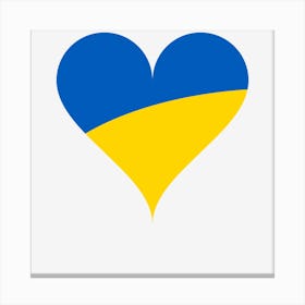 Love Flag Heart National Flag Ukraine Canvas Print