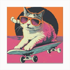 Skateboard Cat 10 Canvas Print