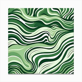 Yayoi Kusama Inspired Art Moss Green Waves Art Print Canvas Print