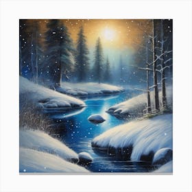 Winter Landscape Painting 1 Canvas Print