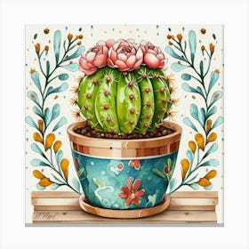 Cactus In A Pot 13 Canvas Print