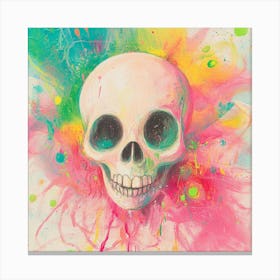 Skull With Paint Splashes 1 Canvas Print