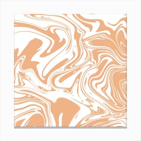 Liquid Contemporary Abstract Beige and White Swirls -Tan Retro Liquid Marble Swirl Lava Lamp Canvas Print