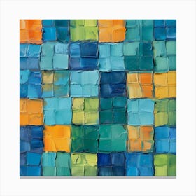 Blue Squares 5 Canvas Print