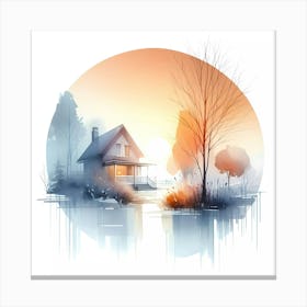 Watercolor Of A House 1 Canvas Print