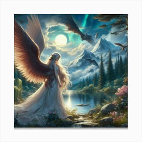 Angel In The Forest Canvas Print