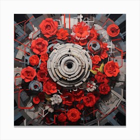 Robots And Roses Canvas Print