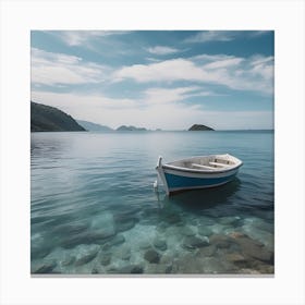 Small Boat In The Sea Canvas Print